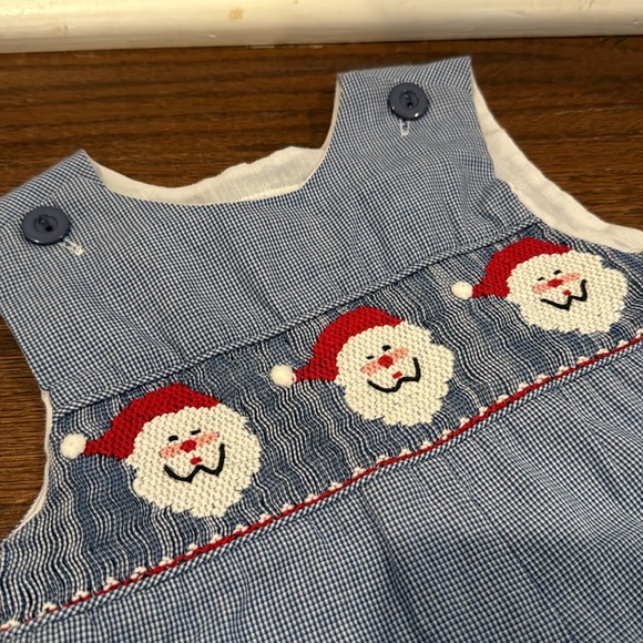 Smocked Christmas one piece - Picture 2 of 6